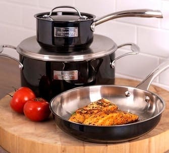 Black Pots and Pans Set Stainless Steel Titanium Cookware Set