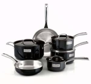 Black Pots and Pans Set Stainless Steel Titanium Cookware Set